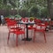 Flash Furniture Red All-Weather Steel Dining Chair, 4PK 4-XU-CH-10318-ARM-RED-GG - alternate 1